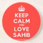 [Crown] keep calm and love sahib  Coasters