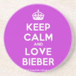 [Crown] keep calm and love bieber  Coasters