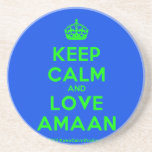 [Crown] keep calm and love amaan  Coasters