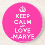 [Crown] keep calm and love -marye  Coasters