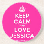 [Crown] keep calm and love jessica  Coasters