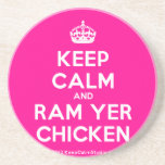 [Crown] keep calm and ram yer chicken  Coasters