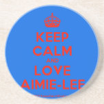 [Crown] keep calm and love aimie-lee  Coasters