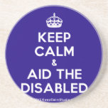 [Crown] keep calm & aid the disabled  Coasters