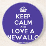 [Crown] keep calm and love a newallo  Coasters