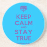 [Crown upside down] keep calm and stay true  Coasters