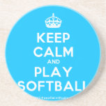 [Crown] keep calm and play softball  Coasters