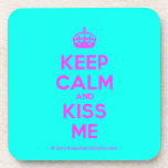 [Crown] keep calm and kiss me  Coasters (Cork)
