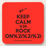 [Electric guitar] keep calm %26 rock on%21%21%21  Coasters (Cork)