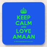 [Crown] keep calm and love amaan  Coasters (Cork)