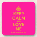 [Crown] keep calm and love me  Coasters (Cork)