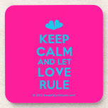 [Two hearts] keep calm and let love rule  Coasters (Cork)