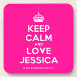 [Crown] keep calm and love jessica  Coasters (Cork)
