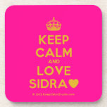 [Crown] keep calm and love sidra [Love heart]  Coasters (Cork)
