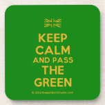 [UK Flag] keep calm and pass the green  Coasters (Cork)