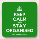 [Crown] keep calm and stay organised  Coasters (Cork)