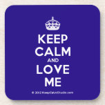 [Crown] keep calm and love me  Coasters (Cork)