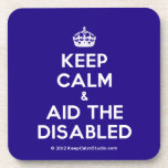 [Crown] keep calm & aid the disabled  Coasters (Cork)