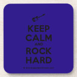 [Electric guitar] keep calm and rock hard  Coasters (Cork)