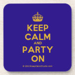 [Crown] keep calm and party on  Coasters (Cork)