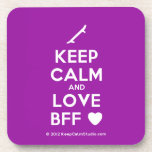 [Skateboard] keep calm and love bff [Love heart]  Coasters (Cork)
