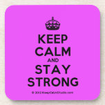 [Crown] keep calm and stay strong  Coasters (Cork)