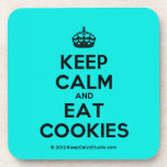 [Crown] keep calm and eat cookies  Coasters (Cork)