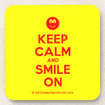 [Smile] keep calm and smile on  Coasters (Cork)