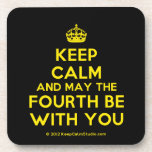 [Crown] keep calm and may the fourth be with you  Coasters (Cork)