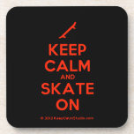 [Skateboard] keep calm and skate on  Coasters (Cork)