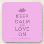 [Two hearts] keep calm and love on  Coasters (Cork)