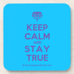 [Crown upside down] keep calm and stay true  Coasters (Cork)
