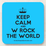 [Knitting crown] keep calm and w rock the world  Coasters (Cork)