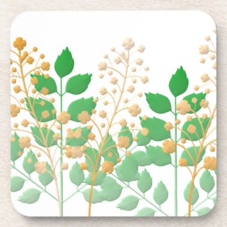 Coasters with Flowers and Leaves corkcoaster