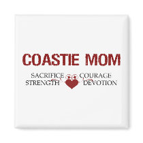 Coastie Mom Sacrifice, Strength, Courage, Devotion magnets by hooahstyle Coastie Mom Sacrifice, Strength, Courage, Devotion magnets