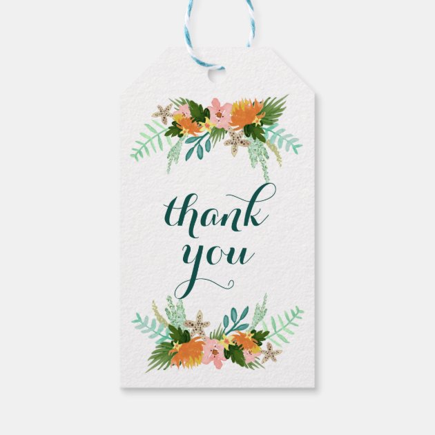 Coastline Floral Thank You Pack Of Gift Tags-0