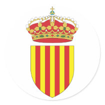 Coat Arms Cataluña Official Spain heraldry Symbol Round Stickers
