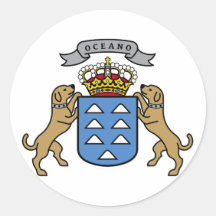 Coat of Arms Canary Islands Official Symbol Spain Round Sticker