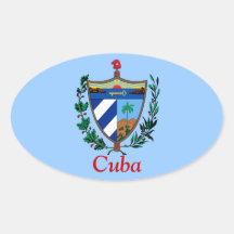 Coat of arms of Cuba Oval Stickers