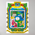 Coat of arms Puebla Official Mexican Heraldry Logo Poster