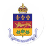 Coat of arms Québec Official Canada Heraldry Logo Round Stickers