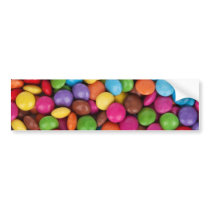 Coated Chocolate Candies in a Pile Bumper Sticker