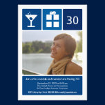 Cobalt Birthday Icon Grid Photo invitations