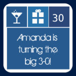 Cobalt Birthday Icon Grid stickers