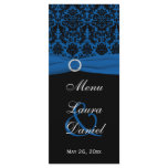 Cobalt Blue and Black Damask Menu Card rack cards