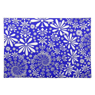 cobalt placemats floral pattern