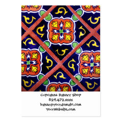 Cobalt Blue Burnt Orange Southwestern Tile Design Business Card Templates
