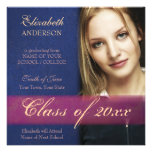 Cobalt Blue Damask Grunge Graduation Announcement