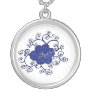 Cobalt Blue Flower and Scroll Jewelry