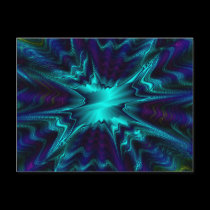 Cobalt Blue Fractal Postcard postcards